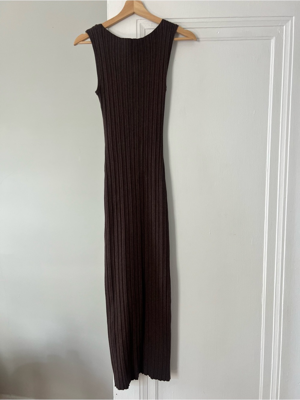 Quince Cotton Cashmere Ribbed Sleeveless Midi Dress - Picture 4 of 8